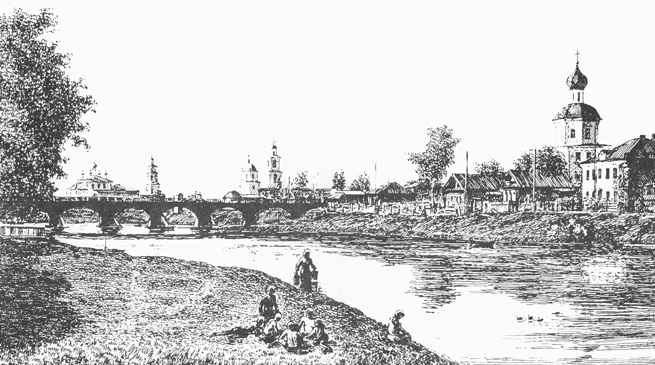 Общий вид города Царевококшайска с левого берега реки Малая Кокшага