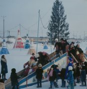 Зимний городок на льду Кокшаги