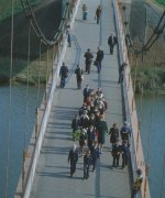 Школьники на вантовом мосту